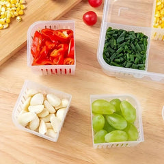 Refrigerator Fresh Keeping Drain Box Double Layer Onion Ginger Garlic Organizer
