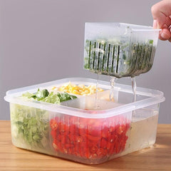 Refrigerator Fresh Keeping Drain Box Double Layer Onion Ginger Garlic Organizer