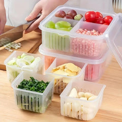Refrigerator Fresh Keeping Drain Box Double Layer Onion Ginger Garlic Organizer