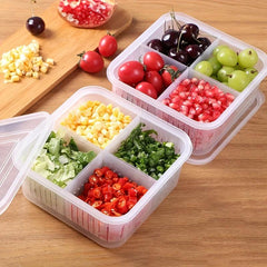 Refrigerator Fresh Keeping Drain Box Double Layer Onion Ginger Garlic Organizer