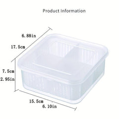 Refrigerator Fresh Keeping Drain Box Double Layer Onion Ginger Garlic Organizer