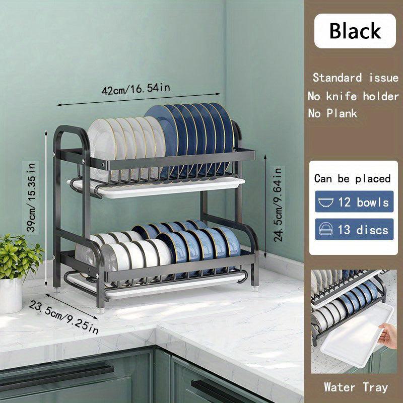 Double Layer Dish Drying Rack for Kitchen Counter