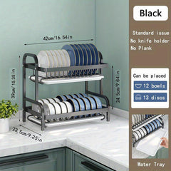 Double Layer Dish Drying Rack for Kitchen Counter