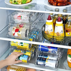 Folding 2 Layer Can Organizer For Refrigerator & Pantry