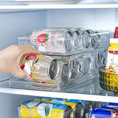 Folding 2 Layer Can Organizer For Refrigerator & Pantry