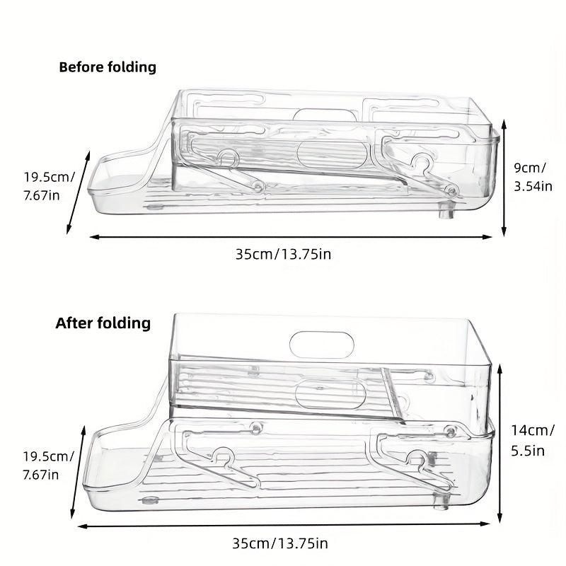Folding 2 Layer Can Organizer For Refrigerator & Pantry