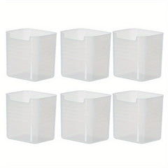 6pcs Refrigerator Door Organizer Bins Clear Plastic Food Storage Containers