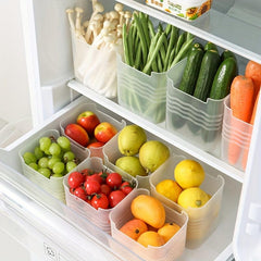 6pcs Refrigerator Door Organizer Bins Clear Plastic Food Storage Containers