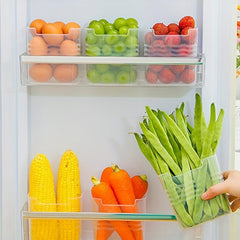 6pcs Refrigerator Door Organizer Bins Clear Plastic Food Storage Containers