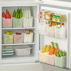 6pcs Refrigerator Door Organizer Bins Clear Plastic Food Storage Containers