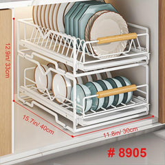Kitchen Cabinet Sliding Pull Out Drawers Heavy Duty Metal Wire Basket Organ