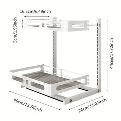 2 Tier Sliding Cabinet Basket Organizer for Under Sink