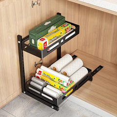 2 Tier Sliding Cabinet Basket Organizer for Under Sink