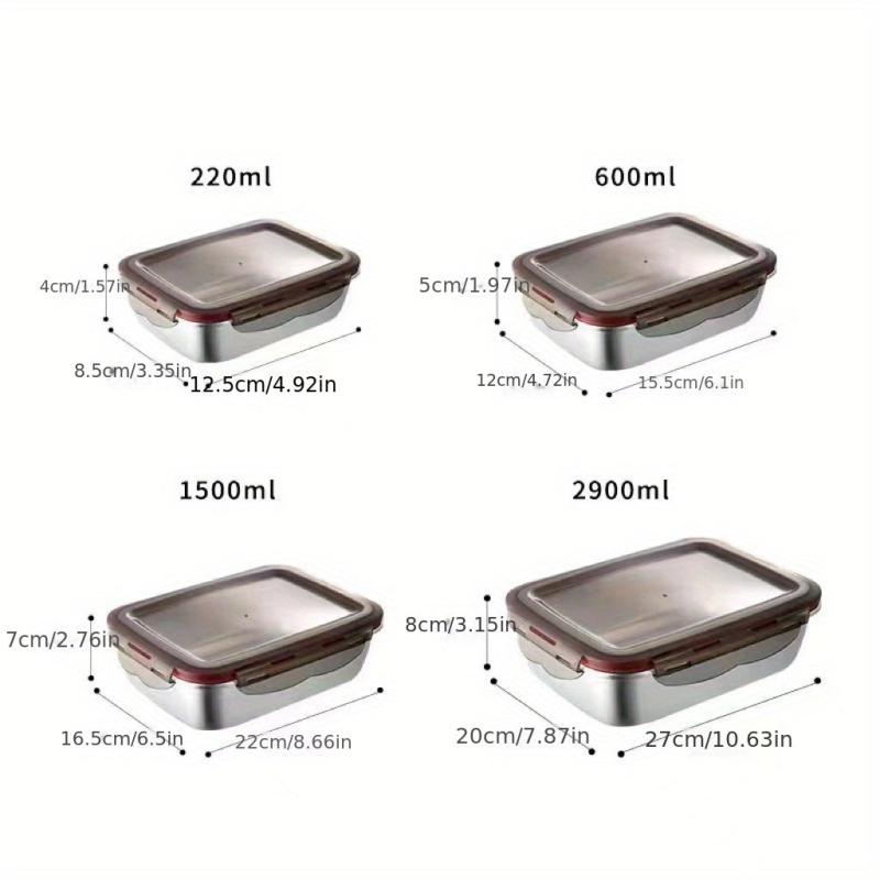 1pc Stainless Steel Food Storage Containers Leak-proof Box