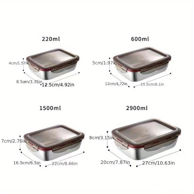 1pc Stainless Steel Food Storage Containers Leak-proof Box