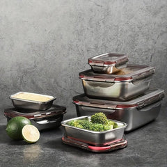1pc Stainless Steel Food Storage Containers Leak-proof Box