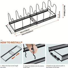 Kitchen Iron Storage Rack Countertop Telescopic Pot Lid Rack