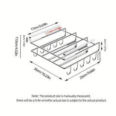 Stainless Steel Under Cabinet Storage Shelf: Cookware Rack with Lid Holder
