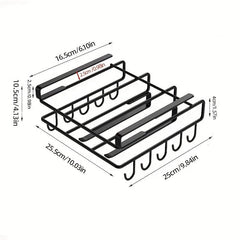 Stainless Steel Under Cabinet Storage Shelf: Cookware Rack with Lid Holder