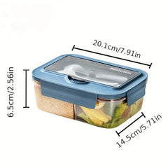 Plastic Lunch Bento Box Set with Tableware for School and Work