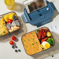 Plastic Lunch Bento Box Set with Tableware for School and Work
