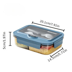 Plastic Lunch Bento Box Set with Tableware for School and Work