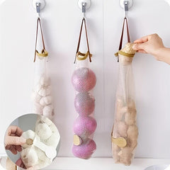 2pcs Mesh Bags for Garlic Onions Fruits & Veggies Kitchen Storage