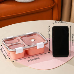 Leakproof 3 Grid Lunch Box for Teenagers and Workers Large Capacity Bento Box