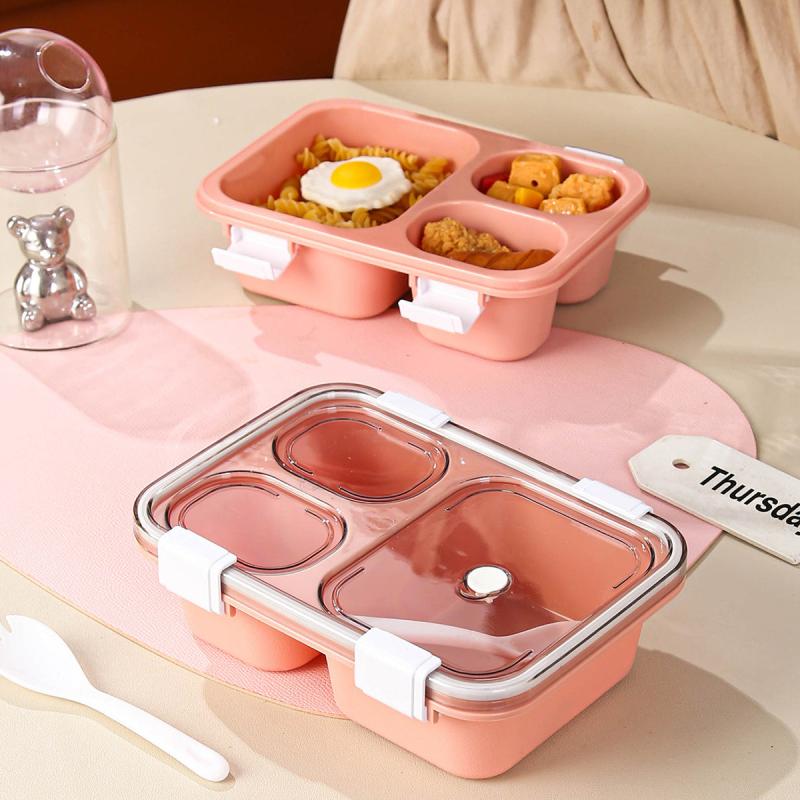 Leakproof 3 Grid Lunch Box for Teenagers and Workers Large Capacity Bento Box