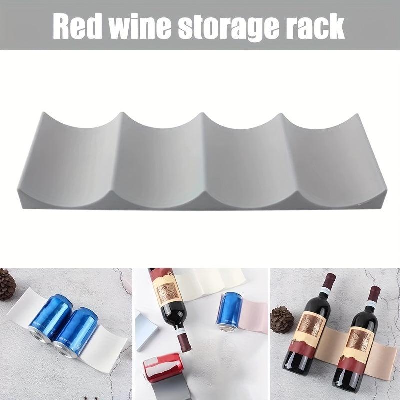 Red Wine Storage Rack Modern Wave Shape Anti Slip Fridge Shelf Wine Rack