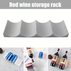 Red Wine Storage Rack Modern Wave Shape Anti Slip Fridge Shelf Wine Rack