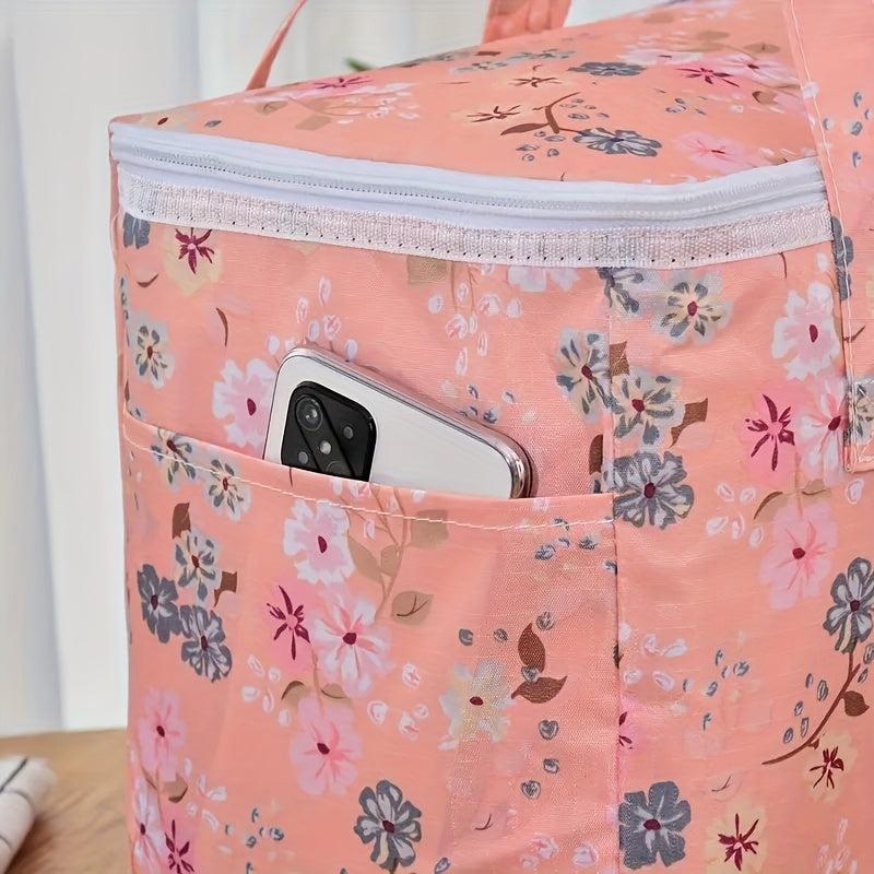 Flower Printed Lunch Bag Insulated Picnic Backpack