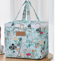 Flower Printed Lunch Bag Insulated Picnic Backpack
