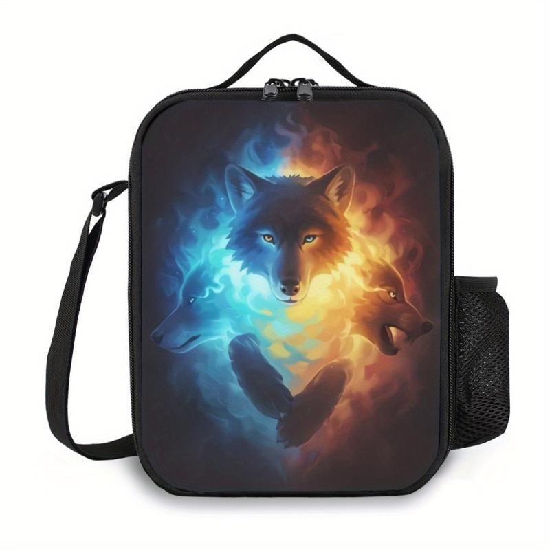 1PC Animal Wolf Lunch Bag Ice Pack Multifunctional Outdoor Picnic Bag Waterproof
