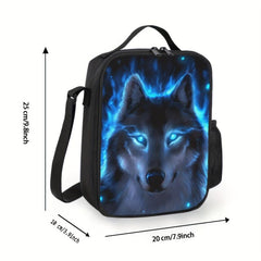 1PC Animal Wolf Lunch Bag Ice Pack Multifunctional Outdoor Picnic Bag Waterproof