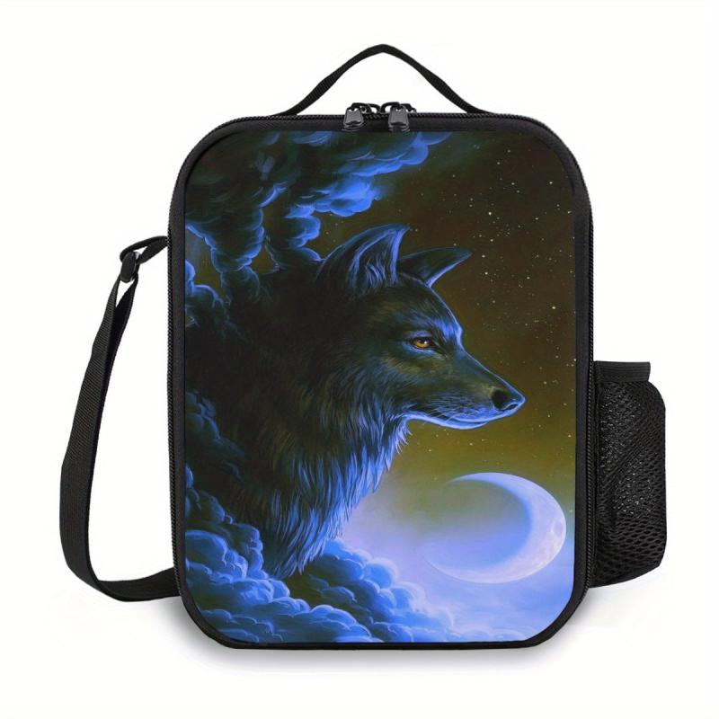 1PC Animal Wolf Lunch Bag Ice Pack Multifunctional Outdoor Picnic Bag Waterproof