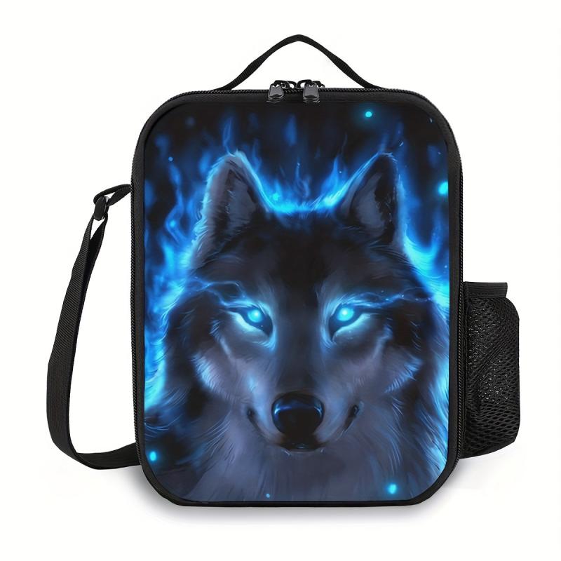 1PC Animal Wolf Lunch Bag Ice Pack Multifunctional Outdoor Picnic Bag Waterproof