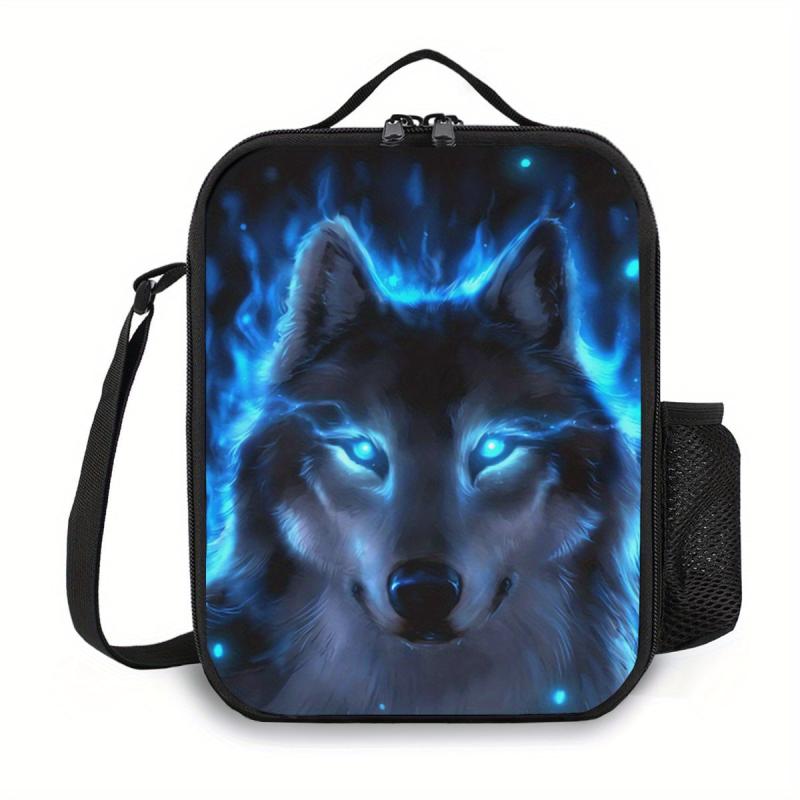 1PC Animal Wolf Lunch Bag Ice Pack Multifunctional Outdoor Picnic Bag Waterproof