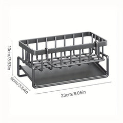 Stainless Steel Kitchen Sink Drain Basket with Soap Sponge Holder