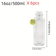 6pcs Plastic Juice Bottles Caps Variety Pack