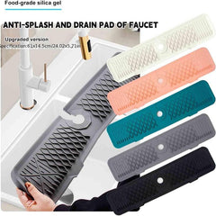 Silicone Kitchen Sink Splash Guard with Faucet Handle Drip Catcher