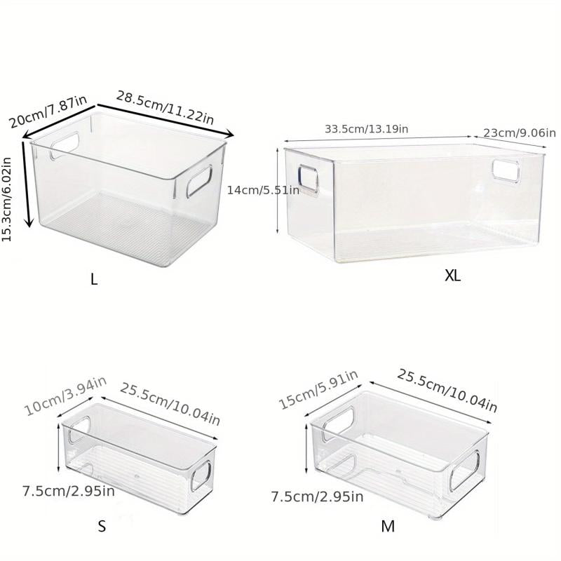 Clear Refrigerator Organizer Bin Food Safe BPA with Handles