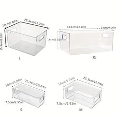 Clear Refrigerator Organizer Bin Food Safe BPA with Handles