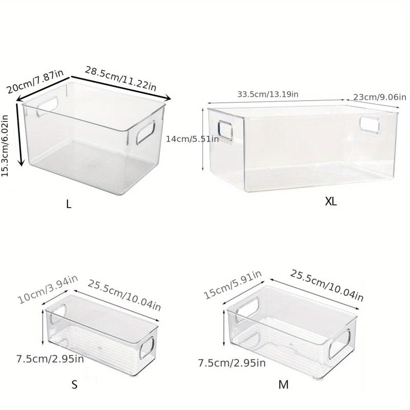 Clear Refrigerator Organizer Bin Food Safe BPA with Handles