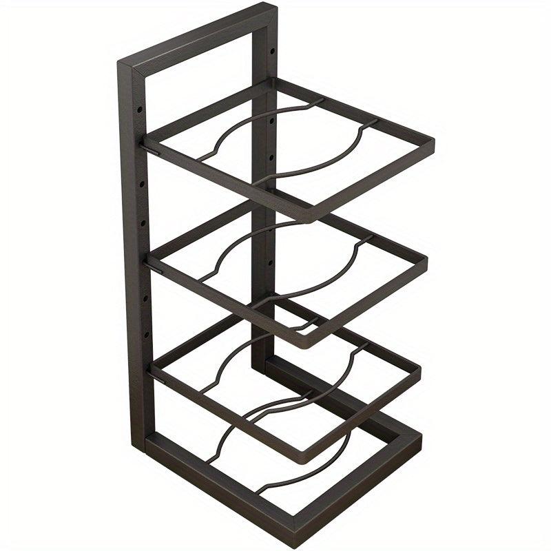 Kitchen Storage Rack Pan Holder Cabinet Layered Pot Pan Lid Holder