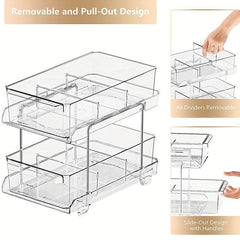 Clear Storage Containers with Dividers for Bathroom and Kitchen