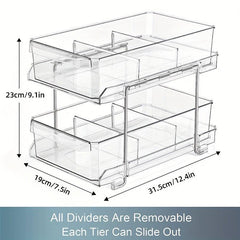 Clear Storage Containers with Dividers for Bathroom and Kitchen