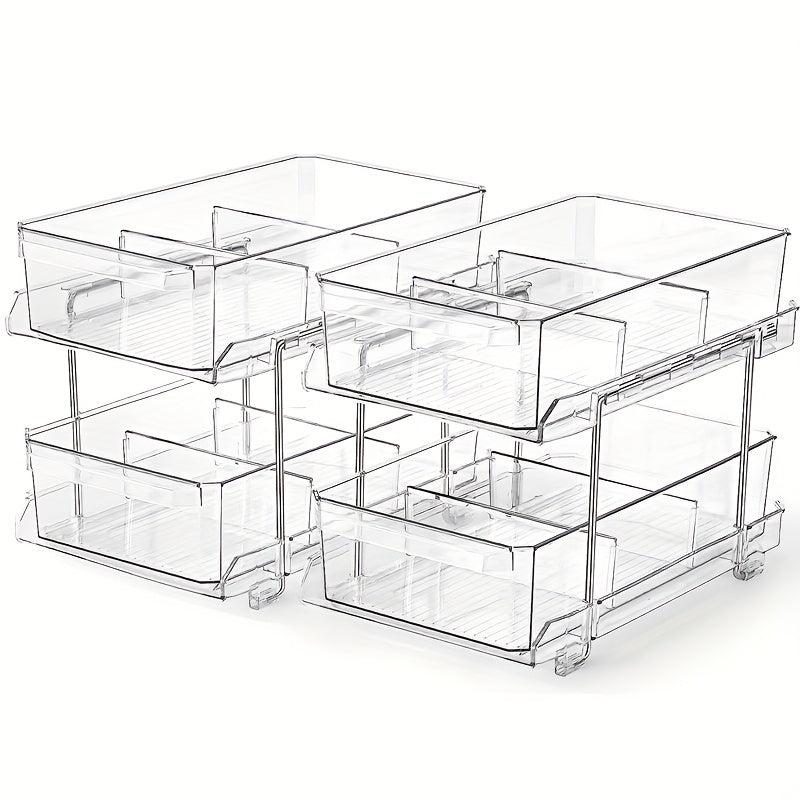 Clear Storage Containers with Dividers for Bathroom and Kitchen