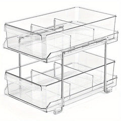 Clear Storage Containers with Dividers for Bathroom and Kitchen