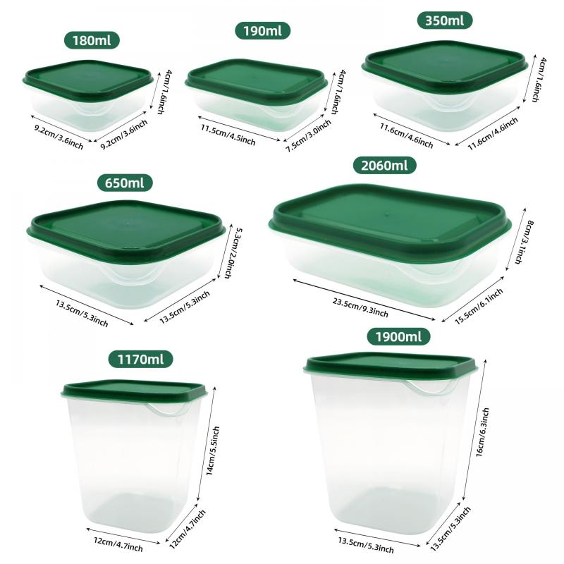 17Pcs Food Storage Container Airtight Crisper Microwave Safe Green Kit